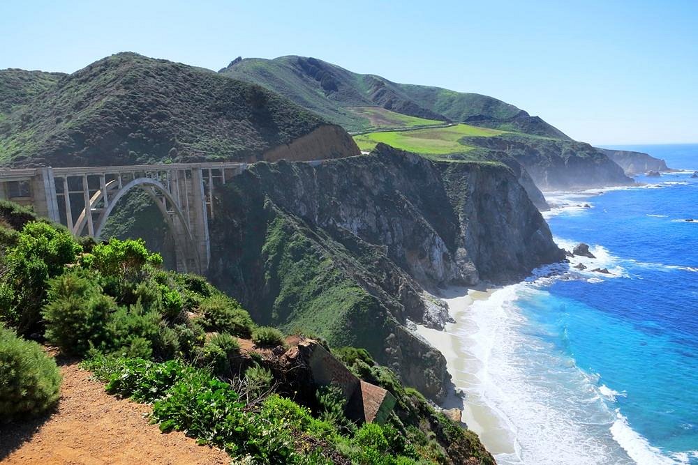 Scenic coastal road with ocean views (Pacific Coast Highway)